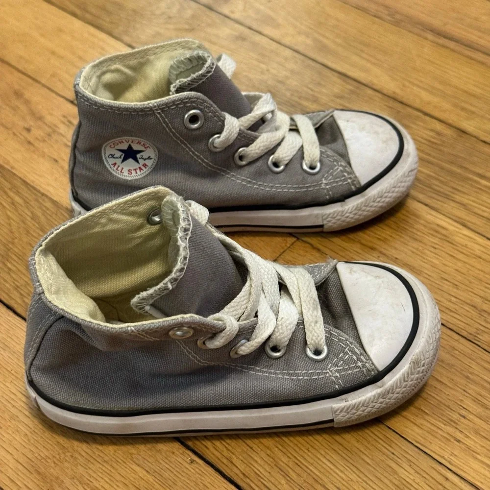 Converse All Star‎ Chuck Taylor High Top Toddler Shoes Gray Size 7 Sneakers